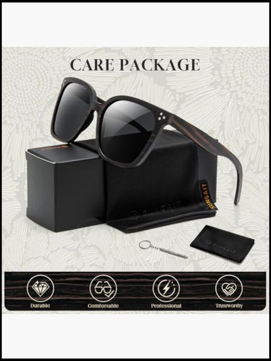 Oversized Wood Sunglasses Polarized UV400 main image 7
